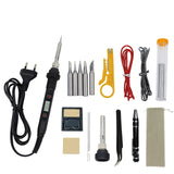 Thermostat intelligent LCD display electric soldering iron 60W  repair soldering iron tip multimeter Welding gun set