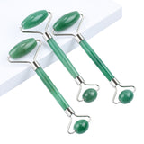 Natural Green Aventurine Facial Massager Jade Roller Thick Stick Crystal Stone Anti Aging Wrinkles Cellulite Reduce Beauty Care