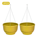 2pcs Succulent Yard With Chain Flower Pot Indoor Outdoor Balcony Solid Garden Home Decor Heavy Duty Plastic Automatic Watering