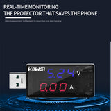 Red+Blue Dual USB Current Voltage Tester DC Digital Battery Charger Voltmeter Ammeter Detector Power Bank Charger Indicator