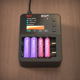 ISDT C4 EVO Smart Battery Charger with Type-C QC3.0 Output for AA AAA Li-ion Battery with IPS Display Screen and Fire Prevention