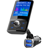Konrisa Bluetooth FM Transmitter Modulator Aux Output QC3.0 Fast Charger Handsfree Car Kit Dual USB Port Support TF Card U-disk