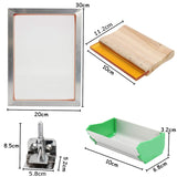 5Pcs/Set A5 Screen Printing Kit Aluminum Frame+Hinge Clamp+Emulsion Coater+Squeegee Screen Frame Printing Tool Parts
