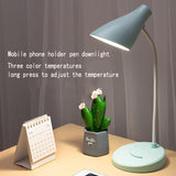2021 LED Desk Lamp for Bedroom Table USB Rechargeable Reading Multi-function Phone Holder Fashion Decor Home