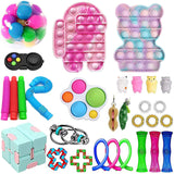Popite Dimple Fidget Toys Set Box Pushs Bubble Fidget Toys Pack Children Adult Sensory Popete Game Kit Stress Reliever Toy