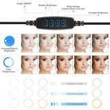 LED Ring Light USB Desk Ring Lamp LED Desktop Ring Lights 10 Brightness Dimmable 2700-6500K With Tripod Stand For Live Streaming
