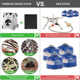 Camping Wood Stove Portable Folding Lightweight Titanium Wood Burning Backpacking Stove for Outdoor Survival Cooking Picnic