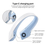 Mini Neck Fan Portable Bladeless Fan USB Rechargeable Leafless Hanging Fans Air Cooler Cooling Wearable Neckband Fans