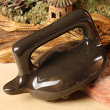 5A Natural Brown Bian-stone Multifunction Guasha Massage cone gua sha health care back massager dog free shipping