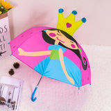 Cute Cartoon Kids Umbrella Animation Creative Long-Handled 3D Ear Modeling Children's Umbrella For Boys Girls 8K Sunshade