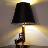 E27 Modern Silver/Gold Electroplate Gun Table Lamps Bedroom Bedside Desk Read Lighting  Resin Table Lights Deco Home Lighting