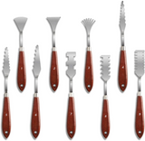 9pcs Painting Knife Set Versatile Stainless Steel Spatula PaletteProfessional Wood Handle for Mixing Paints Thick Paint