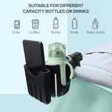Stroller Feeding Bottle Holder Phone Holder 360 Rotatable Milk Bottle Support Bracket Water Cup Holder For MTB Kid's Stroller