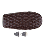 Brown Flat Brat Universal Seat Cafe Racer Vintage Cushion with Mounting Bracket