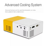YG300 Professional Mini Projector Full HD1080P Home Theater LED Projector LCD Video Media Player Projector Yellow &amp; White