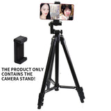 T50 Mobile phone Tripod 1.3m folding camera tripod, live camera mobile phone holder, portable pan/tilt, 4-section telescopic