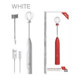 Electric Mixers Handheld Milk Foame Maker with 2 Stainless Steel Whisks 3-Speed Mini Stirrer for Coffee Latte Cappuccino Egg Mix