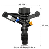 Lawn Irrigation Rotating Sprinkler 360 Degrees Auto-rotate Two Holes Water Spray Head Garden Watering Sprinkler 30 Pcs