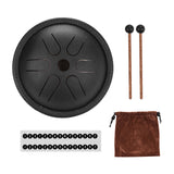 5.5 Inch Mini Steel Tongue Drum 6 Notes Handpan Drum Steel Pocket Drum Percussion Instrument with Mallets Carry Bag for Yoga