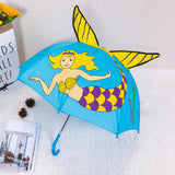 Cute Cartoon Kids Umbrella Animation Creative Long-Handled 3D Ear Modeling Children's Umbrella For Boys Girls 8K Sunshade