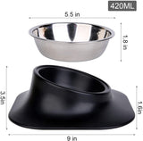 Doulble Dog Bowls Stainless Steel Antislip Cat Bowl Dog Food Water Bowls Outdoor Travel Portable Puppy Food Container Feeder