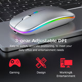 Wireless Optical Mouse 2.4G+BT3.0+BT5.2 Three-mode Connection Ergonomic Mute Mouse Built-in 500mAh Battery for PC Laptop