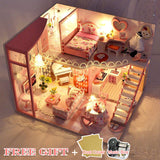 CUTEBEE DIY Dollhouse kit Wooden Doll House Miniature House Furniture Kit Toys for children Christmas Gift TD32