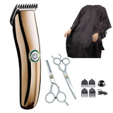 Hair Clipper Set Black Haircut Cloth Scissors Professional Electric Trimmers Rechargeable Shaver Beard Cutting Machine