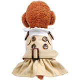 Khaiki Girl Boy Fashion Summer Spring Dog Clothes Trench Coat Dress Lover Pet Outfit Supplies Clothes For Cat Costumes Jacket
