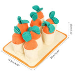 Plush Carrot Dog Toys Snuffle Mat Dog Puzzle Hide Seek Food Foraging Training Slow Feeder Toys Stress Release Pet Supplies