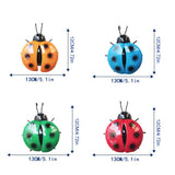 4pcs Home Decor Hanging Ornaments Outdoor Garden Gift Patio Iron Fence Universal Ladybug Wall Art Pendant Indoor Yard Sculpture