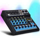 DX-4/DX-6 Professional Audio 4channels/6channels Mixer Bluetooth music Mixer with 48v Phantom Power for Home Karaoke USB Stage