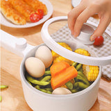 AJL-A1501 Electric Cooking Pot 220V Desktop Mini Hot Pot 1.5L Ceramic Glaze Non-Stick Multi Cooker 600W Stew Fry Boil Skillet
