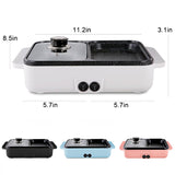 2 In1 Electric Hot Pot Cooker Multifunctional Smokeless Barbecue Electric BBQ Grill Non Stick Plate Barbecue Pan Hot Pot 220V