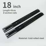 Metal Black buffer mute drawer slide track soft close drawer guide rail Three-Section Cabinet Slides Furniture Hardware