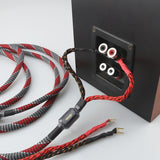 One Pair Oxygen-Free Copper(OFC)Audio HiFi Speaker Cable HI-FI High-End Amplifier Speaker Cable
