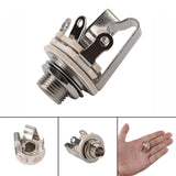 4X Jack 6.5 Two-Channel Audio Cable Connector Plug Socket with A Switch Stereo 6.5 Female for Guitar