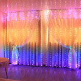 Rainbow 3Mx2/3M LED Fairy String Curtain Light Garland Wedding Christmas Holiday Decoration For Home Bedroom Window Kids Gift