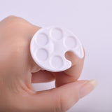30Pcs Mini Plastic Finger Ring Nail Art Palette Painting Drawing Pigment Holder Plates Case Manicure Tool