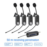 Wireless Lavalier Microphone System 4 Channel Wireless Lavalier Microphone for iPhone DSLR Camera YouTube Podcast Vlog A