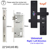 Wifi Tuya APP Electronic Door Lock Biometric Fingerprint 13.56mhz IC Card Password Mobile Phone Unlock Remotely Smart Home