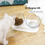 Cat Food Bowl Double single Transparent AS Material Non-slip Food Bowl With Protection Cervical Transparent protect cat neck