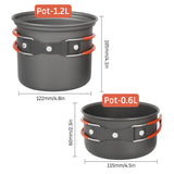 Outdoor Camping Cookware Cooking Stove Kit Travel Pan Hiking Picnic Camping Tools  camping equipment camping utensils titanium