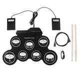 Electronic Drums  Portable Electronic Digital USB 7 Pads Roll up Drum Set Silicone Electric Drum Kit with Drumsticks and Sustain