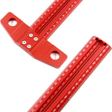 Precision Marking T-Ruler Scriber Square Hole Gauge Aluminum Alloy Woodworking Red Measuring Tools 30CM 40CM