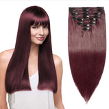 Human Hair Wig Women's Long Straight Hair Clip Hair Eight Piece Set of Human Hair Extensions Human Hair
