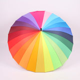 2020 Fashionable 24K Rainbow Big Umbrella Windproof Men's Leather Long Samurai Umbrella Women's Umbrella