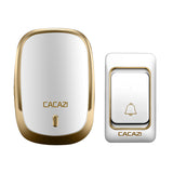CACAZI Wireless Doorbell LED Light Home cordless call bell DC battery operated Control Button 200M Remote 4 volume 36 chime
