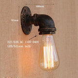 5 style Vintage Steam punk Loft Industrial iron rust Water pipe wall lamps E27 sconce lights for living room bedroom bar