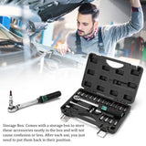 10-60N.m 3/8 Inch Drive 7 PCS Preset Torque Wrench Bits Set Quick Release Adjustable Torque Wrench Bicycle Car Auto Repairs